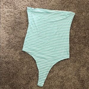 Striped, Strapless Top